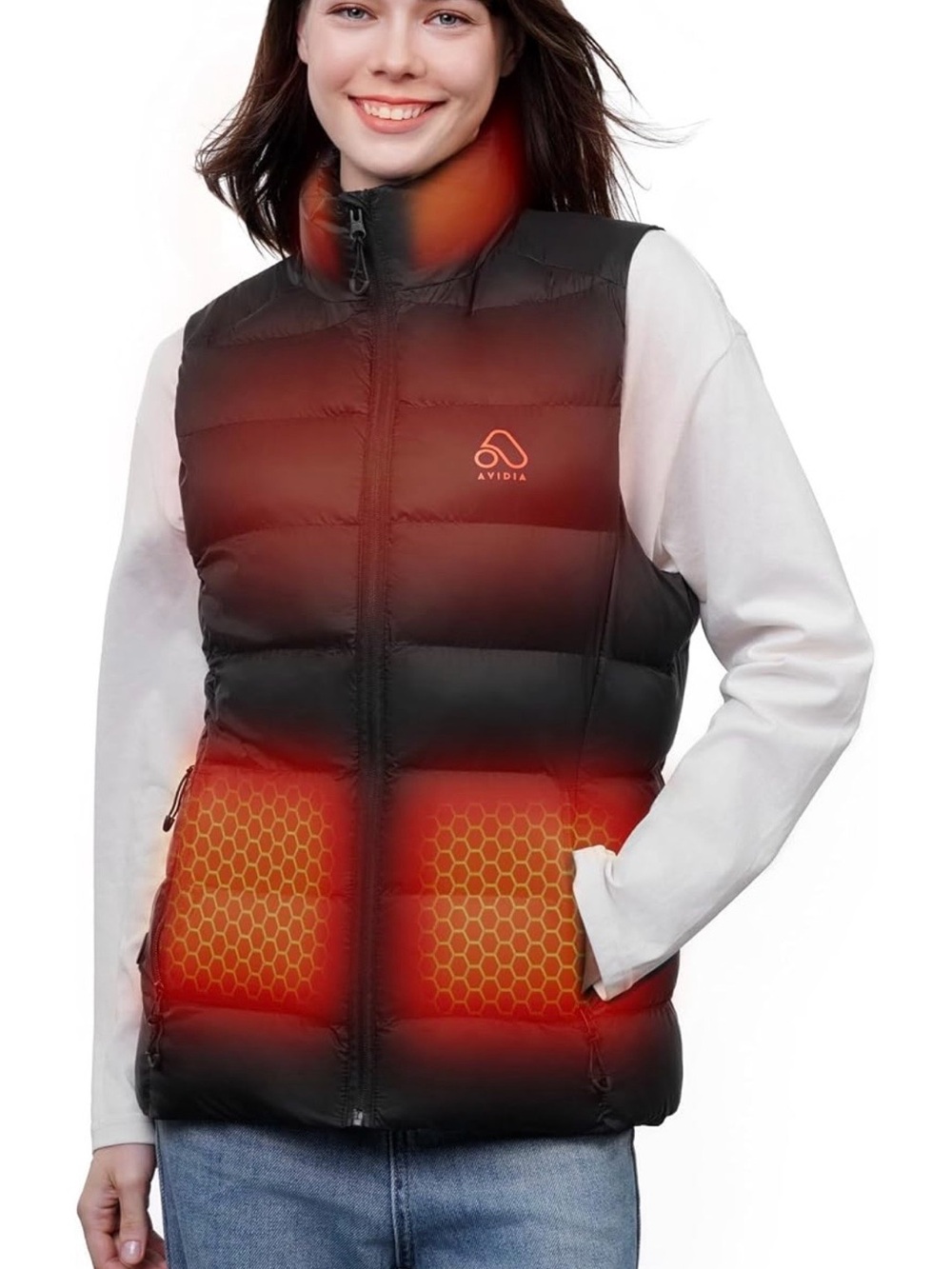 Women's Heated Black Puffer Vest - Insulated Outdoor Vest